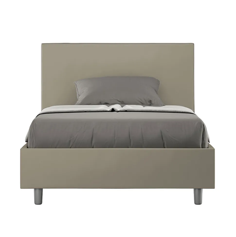 Letto Una Piazza e Mezzo 120x200 cm con Testata in Similpelle Made in Italy - Pallone