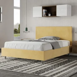 Letto Una Piazza e Mezzo 140x200 cm con Testata in Microfibra Made in Italy - Pallone