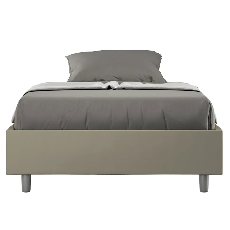 Letto Una Piazza e Mezzo 120x200 cm Rivestito in Similpelle Made in Italy - Atleta