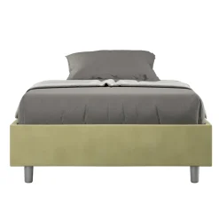 Letto Una Piazza e Mezzo 140x200 cm Rivestito in Microfibra Made in Italy - Atleta