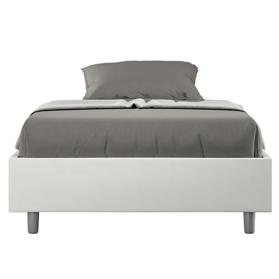 Letto Una Piazza e Mezzo 140x200 cm Rivestito in Similpelle Made in Italy - Atleta