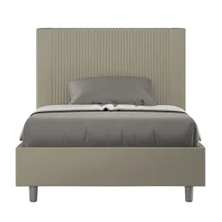 Letto 120x200 cm con Testata Decorata con Linee Verticali Made in Italy - Pattini