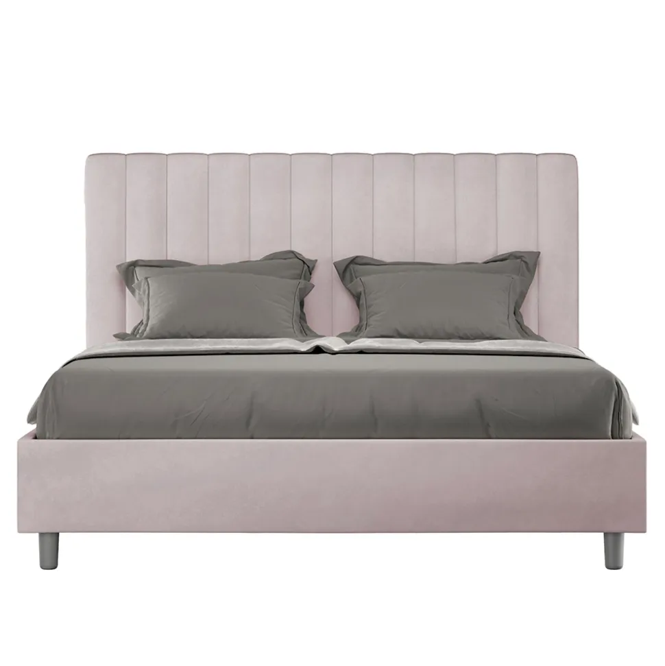 Letto 160x200 cm Microfibra con Linee Verticali Simmetriche Made in Italy - Guanto
