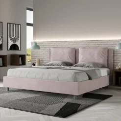 Letto 200x200 cm Testata con Cuscinatura in Microfibra Made in Italy - Olimpiadi