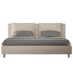 Letto 200x200 cm Testata con Cuscinatura in Similpelle Made in Italy - Olimpiadi