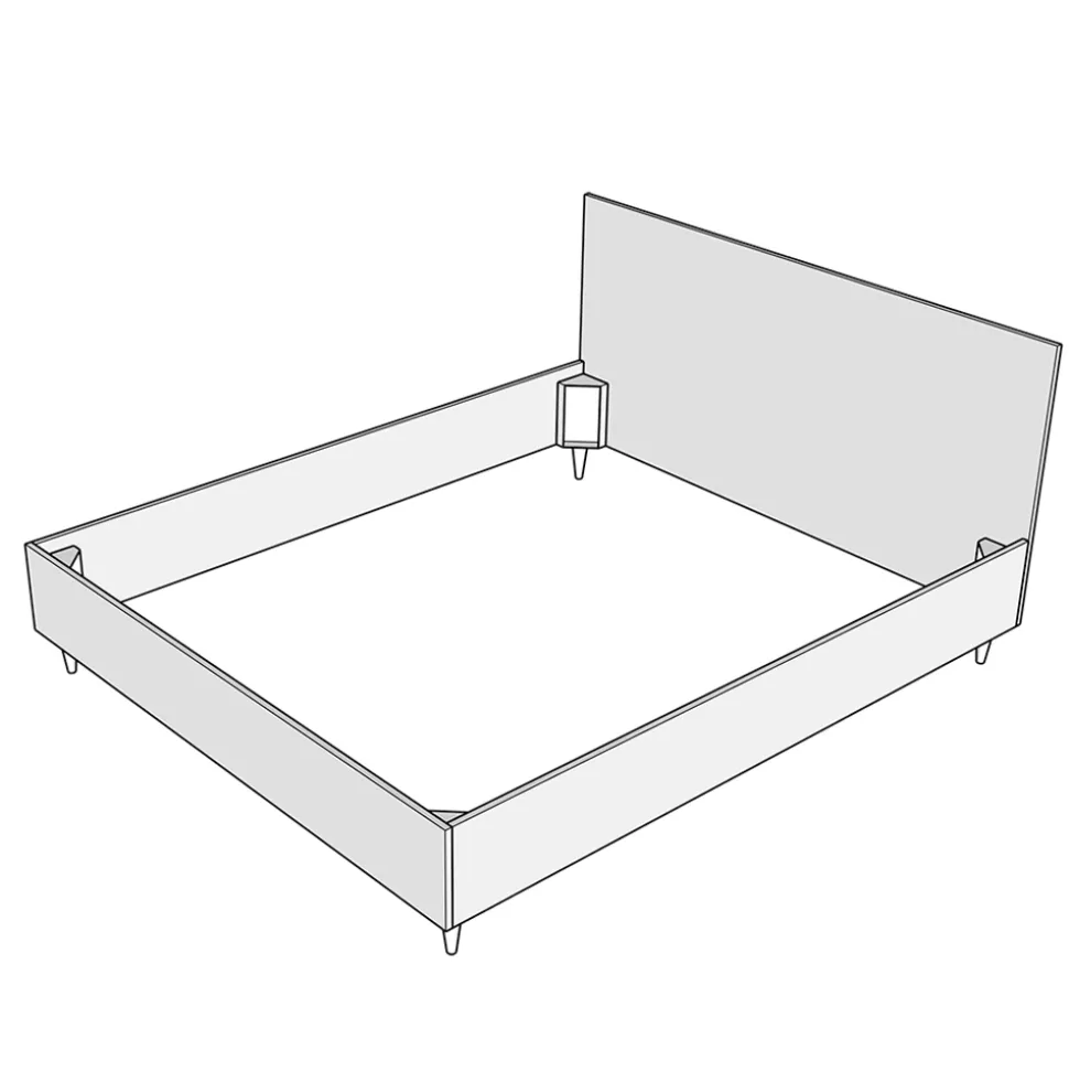 Letto 200x200 cm Testata con Cuscinatura in Similpelle Made in Italy - Olimpiadi