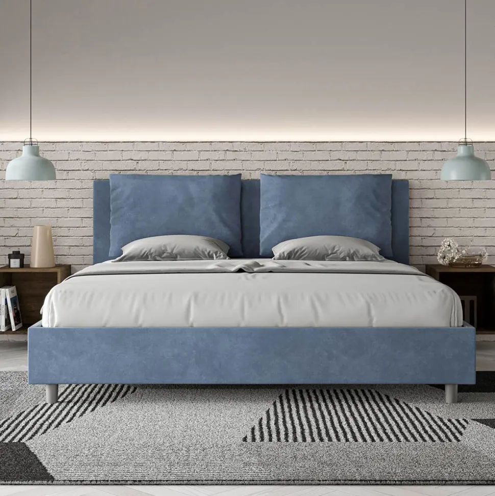 Letto 190x200 cm Testata con Cuscinatura in Microfibra Made in Italy - Olimpiadi