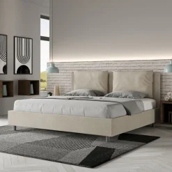 Letto 190x200 cm Testata con Cuscinatura in Microfibra Made in Italy - Olimpiadi