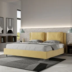 Letto 190x200 cm Testata con Cuscinatura in Microfibra Made in Italy - Olimpiadi
