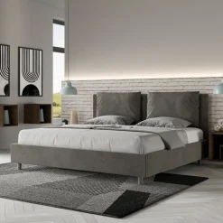 Letto 180x200 cm Testata con Cuscinatura in Microfibra Made in Italy - Olimpiadi