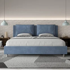 Letto 180x200 cm Testata con Cuscinatura in Microfibra Made in Italy - Olimpiadi