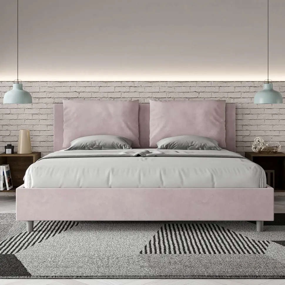 Letto 180x200 cm Testata con Cuscinatura in Microfibra Made in Italy - Olimpiadi