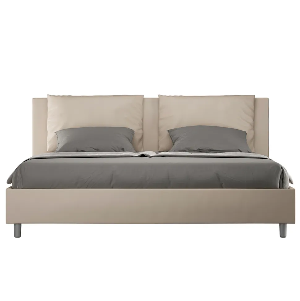 Letto 180x200 cm Testata con Cuscinatura in Similpelle Made in Italy - Olimpiadi
