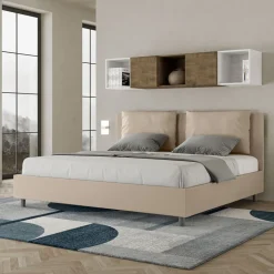 Letto 180x200 cm Testata con Cuscinatura in Similpelle Made in Italy - Olimpiadi
