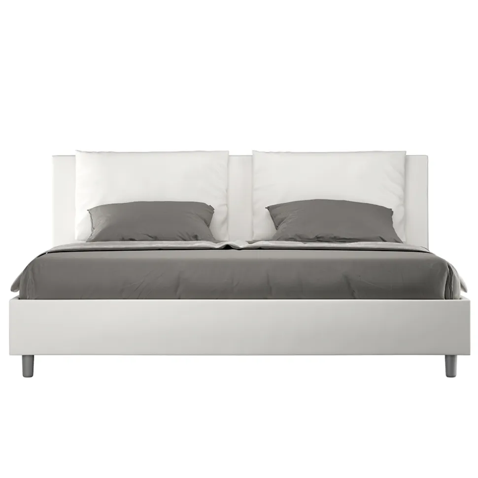 Letto 180x200 cm Testata con Cuscinatura in Similpelle Made in Italy - Olimpiadi