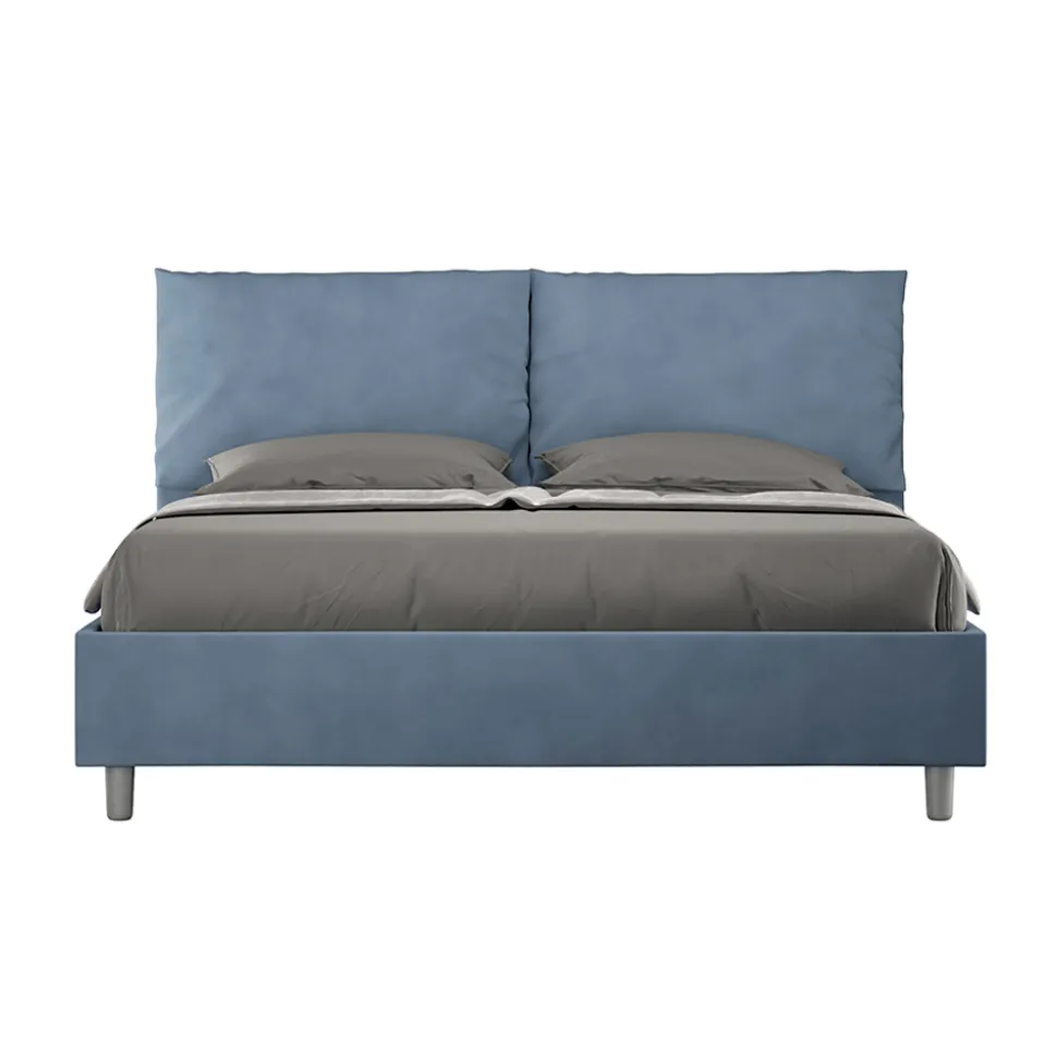 Letto 160x200 cm Testata con Cuscinatura in Microfibra Made in Italy - Olimpiadi