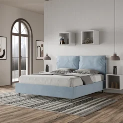 Letto 160x200 cm Testata con Cuscinatura in Microfibra Made in Italy - Olimpiadi