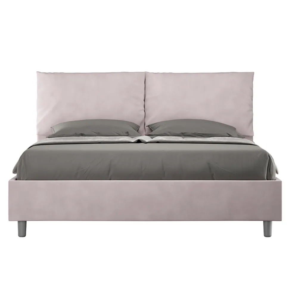 Letto 160x200 cm Testata con Cuscinatura in Microfibra Made in Italy - Olimpiadi