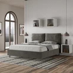 Letto 160x200 cm Testata con Cuscinatura in Microfibra Made in Italy - Olimpiadi
