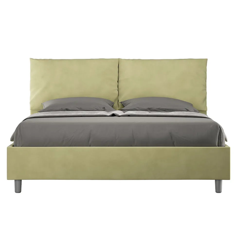 Letto 160x200 cm Testata con Cuscinatura in Microfibra Made in Italy - Olimpiadi