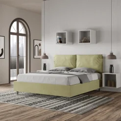 Letto 160x200 cm Testata con Cuscinatura in Microfibra Made in Italy - Olimpiadi