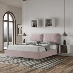 Letto 160x200 cm Testata con Cuscinatura in Microfibra Made in Italy - Olimpiadi