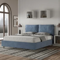 Letto 160x200 cm Testata con Cuscinatura in Microfibra Made in Italy - Olimpiadi