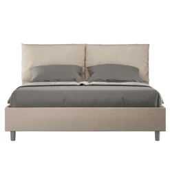 Letto 160x200 cm Testata con Cuscinatura in Similpelle Made in Italy - Olimpiadi