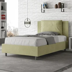 Letto 120x200 cm Testata con Cuscinatura in Microfibra Made in Italy - Olimpiadi