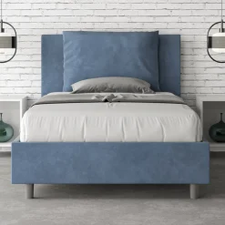 Letto 120x200 cm Testata con Cuscinatura in Microfibra Made in Italy - Olimpiadi
