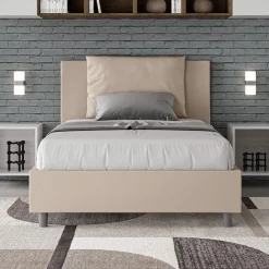 Letto 120x200 cm Testata con Cuscinatura in Similpelle Made in Italy - Olimpiadi