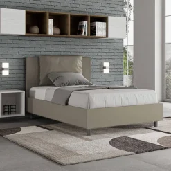 Letto 120x200 cm Testata con Cuscinatura in Similpelle Made in Italy - Olimpiadi