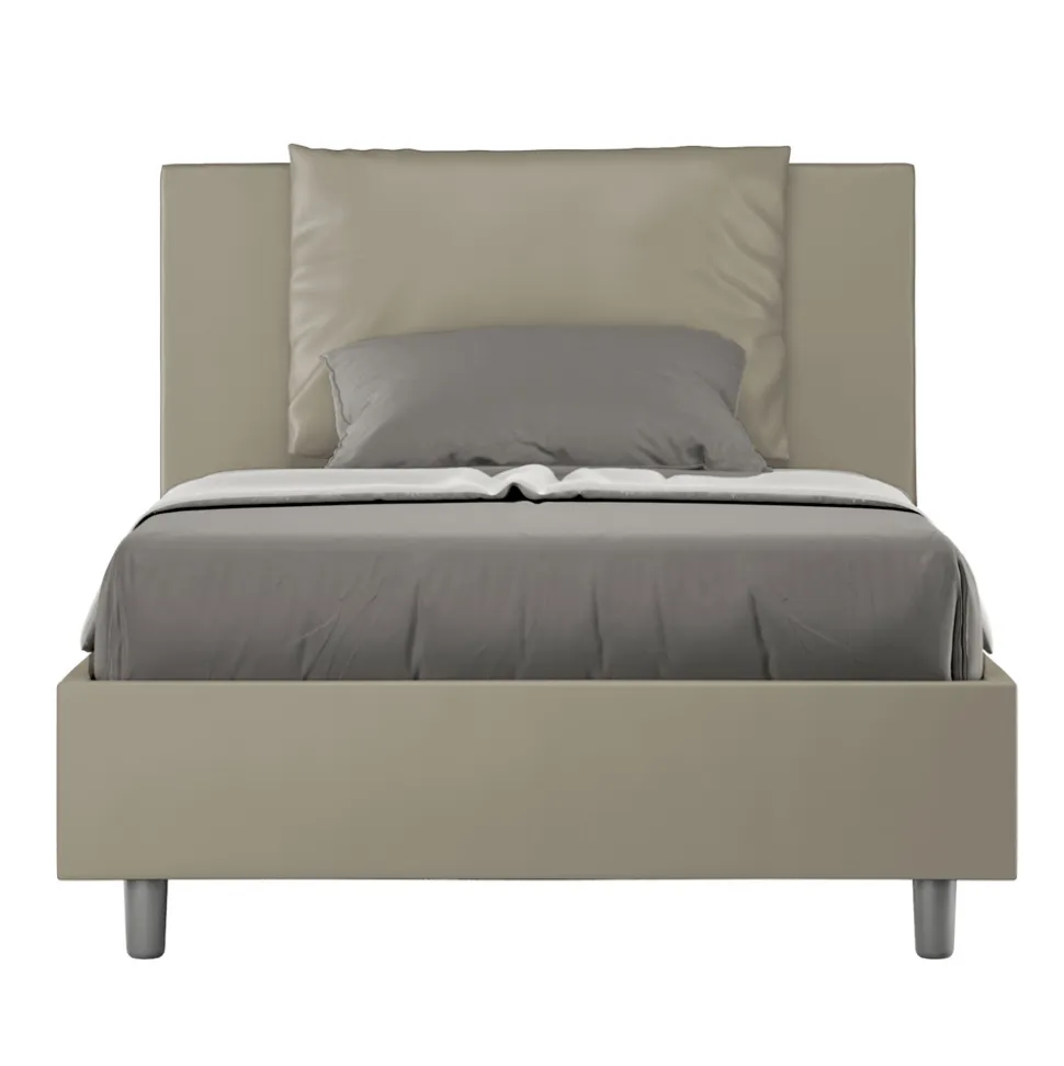 Letto 120x200 cm Testata con Cuscinatura in Similpelle Made in Italy - Olimpiadi