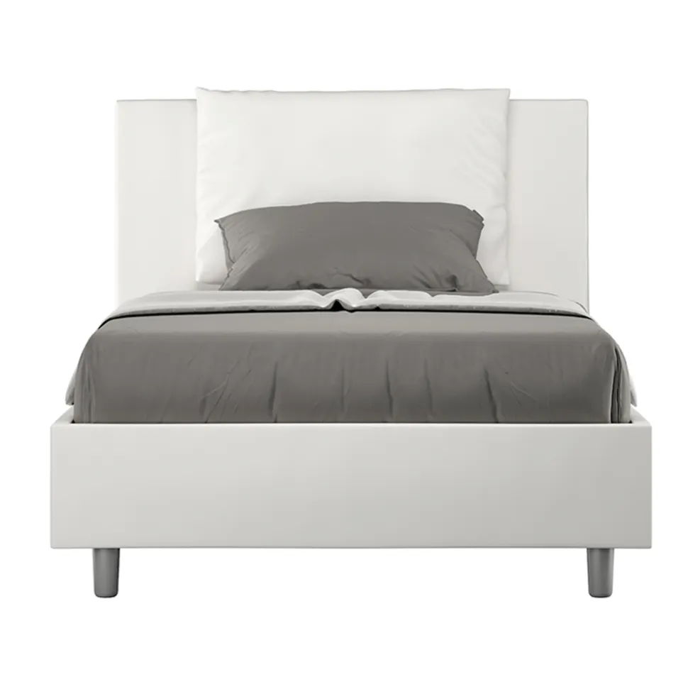 Letto 120x200 cm Testata con Cuscinatura in Similpelle Made in Italy - Olimpiadi