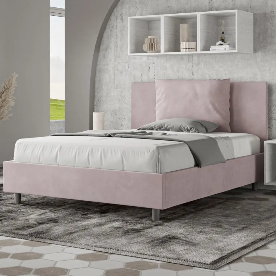 Letto 140x200 cm Testata con Cuscinatura in Microfibra Made in Italy - Pallone