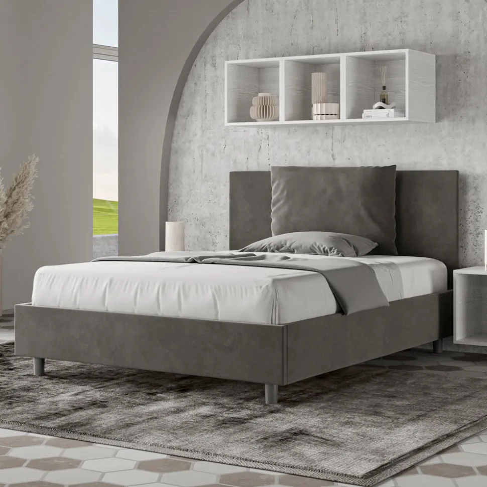 Letto 140x200 cm Testata con Cuscinatura in Microfibra Made in Italy - Pallone