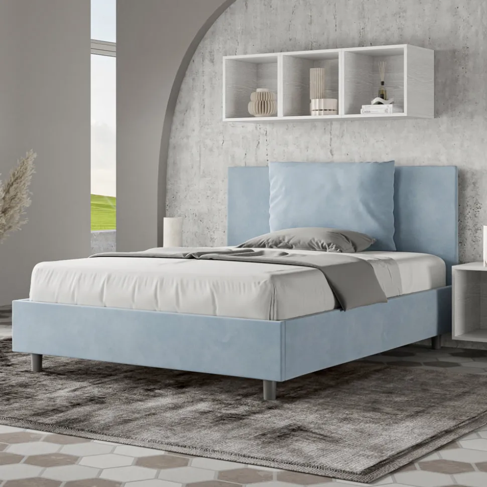 Letto 140x200 cm Testata con Cuscinatura in Microfibra Made in Italy - Pallone