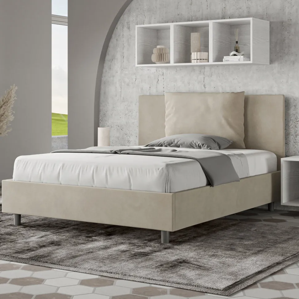 Letto 140x200 cm Testata con Cuscinatura in Microfibra Made in Italy - Pallone