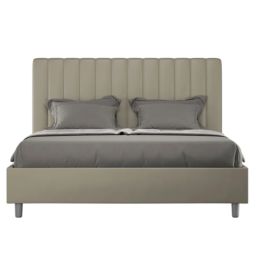 Letto 160x200 cm Testata con Linee Verticali Simmetriche Made in Italy - Guanto