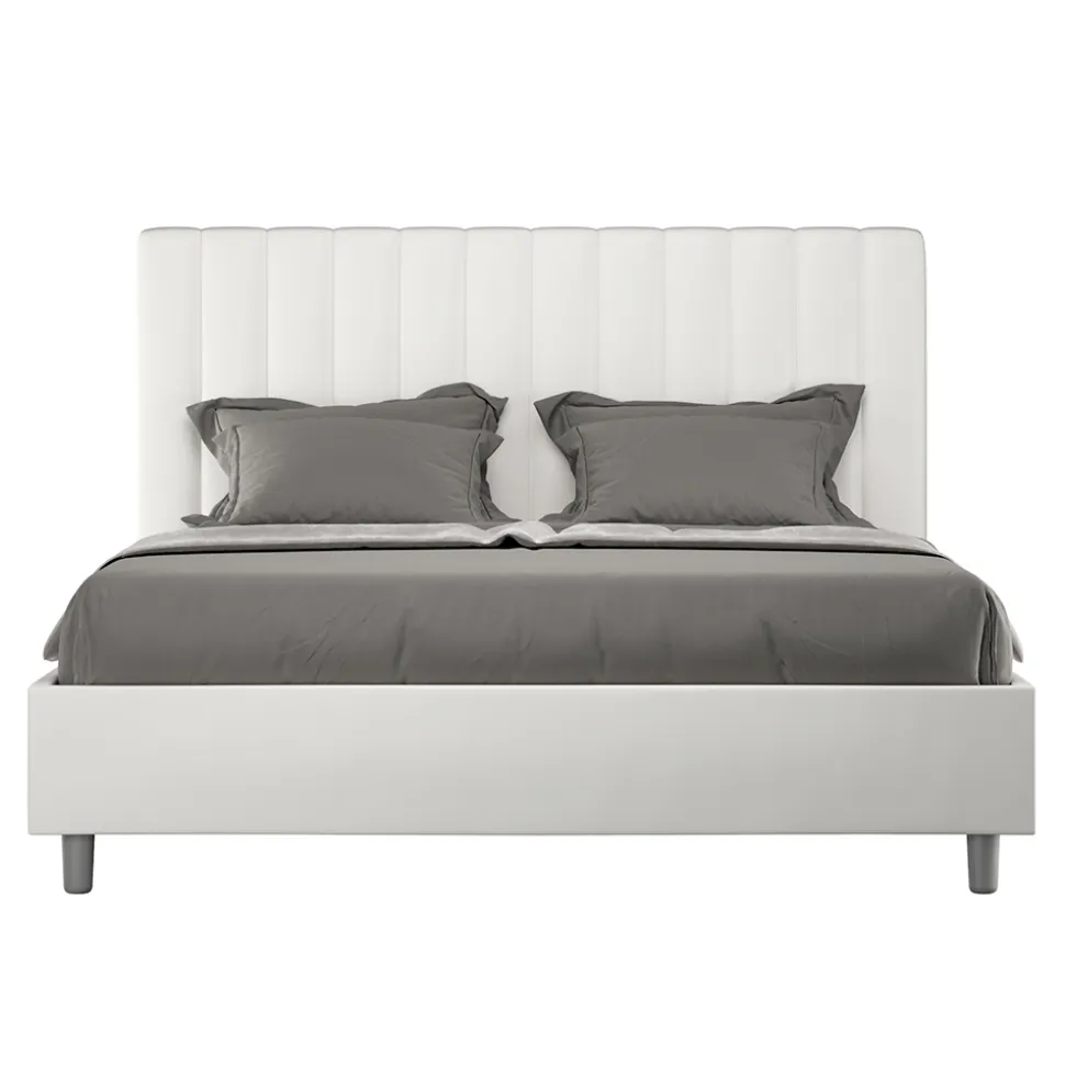 Letto 160x200 cm Testata con Linee Verticali Simmetriche Made in Italy - Guanto