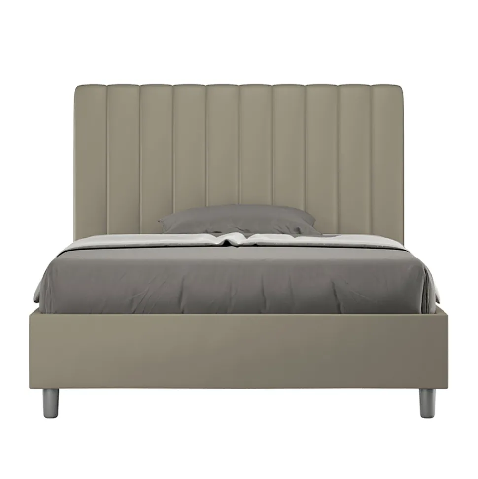 Letto 120x200 cm Testata con Linee Verticali Simmetriche Made in Italy - Guanto