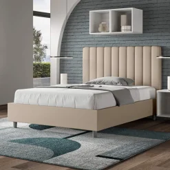 Letto 120x200 cm Testata con Linee Verticali Simmetriche Made in Italy - Guanto