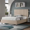 Letto 140x200 cm Testata con Linee Verticali Simmetriche Made in Italy - Guanto
