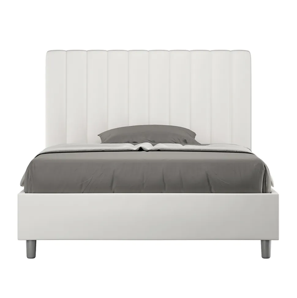 Letto 140x200 cm Testata con Linee Verticali Simmetriche Made in Italy - Guanto