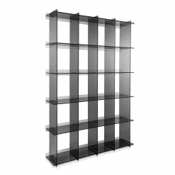 Libreria a muro design moderno in plexiglass fumé Sfera4