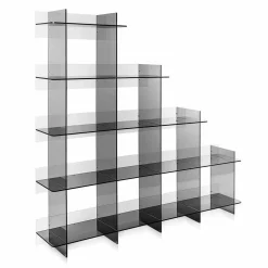 Libreria a muro fumé Sfera3 L180 x H180 x P30 cm, made in Italy