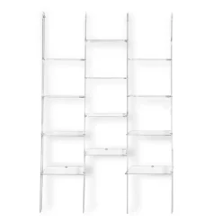 Libreria a Muro in Plexiglass Trasparente Design fino 4 Elementi - Trezza