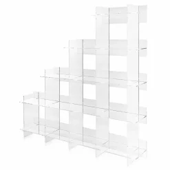 Libreria a muro trasparente Sfera3 L180 x H180 x P30 cm, made in Italy