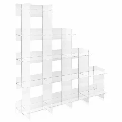 Libreria a muro trasparente Sfera3 L180 x H180 x P30 cm, made in Italy