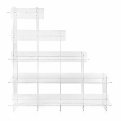 Libreria a muro trasparente Sfera3 L180 x H180 x P30 cm, made in Italy